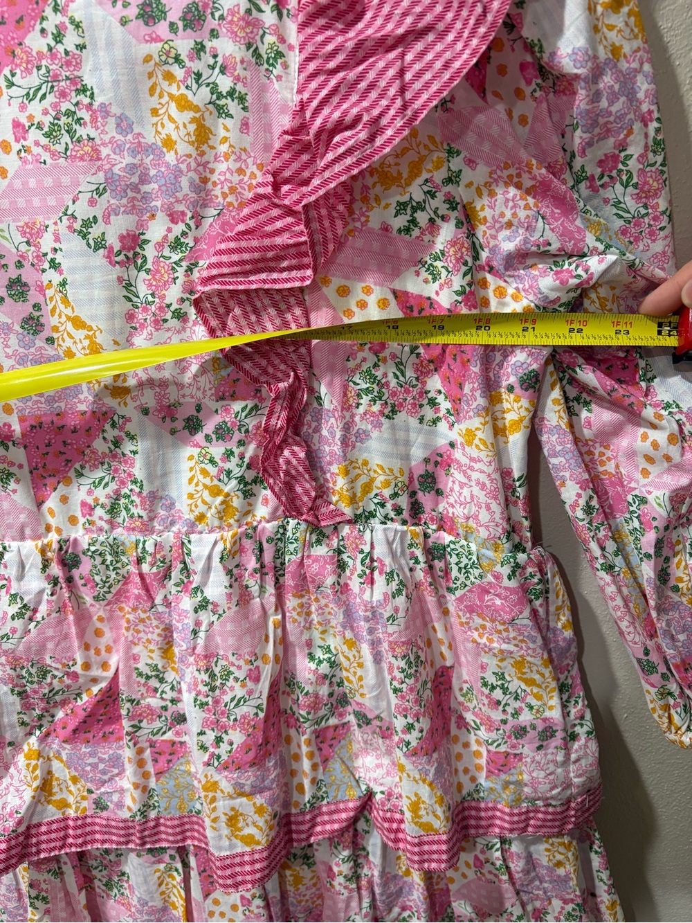 Simply Southern Pink Floral Patchwork dress - Picture 3 of 5